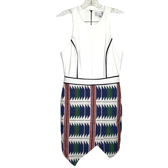 Adelyn Rae Asymmetrical Cutout Dress tribal Boho white lined dress, size Small - Picture 3 of 16